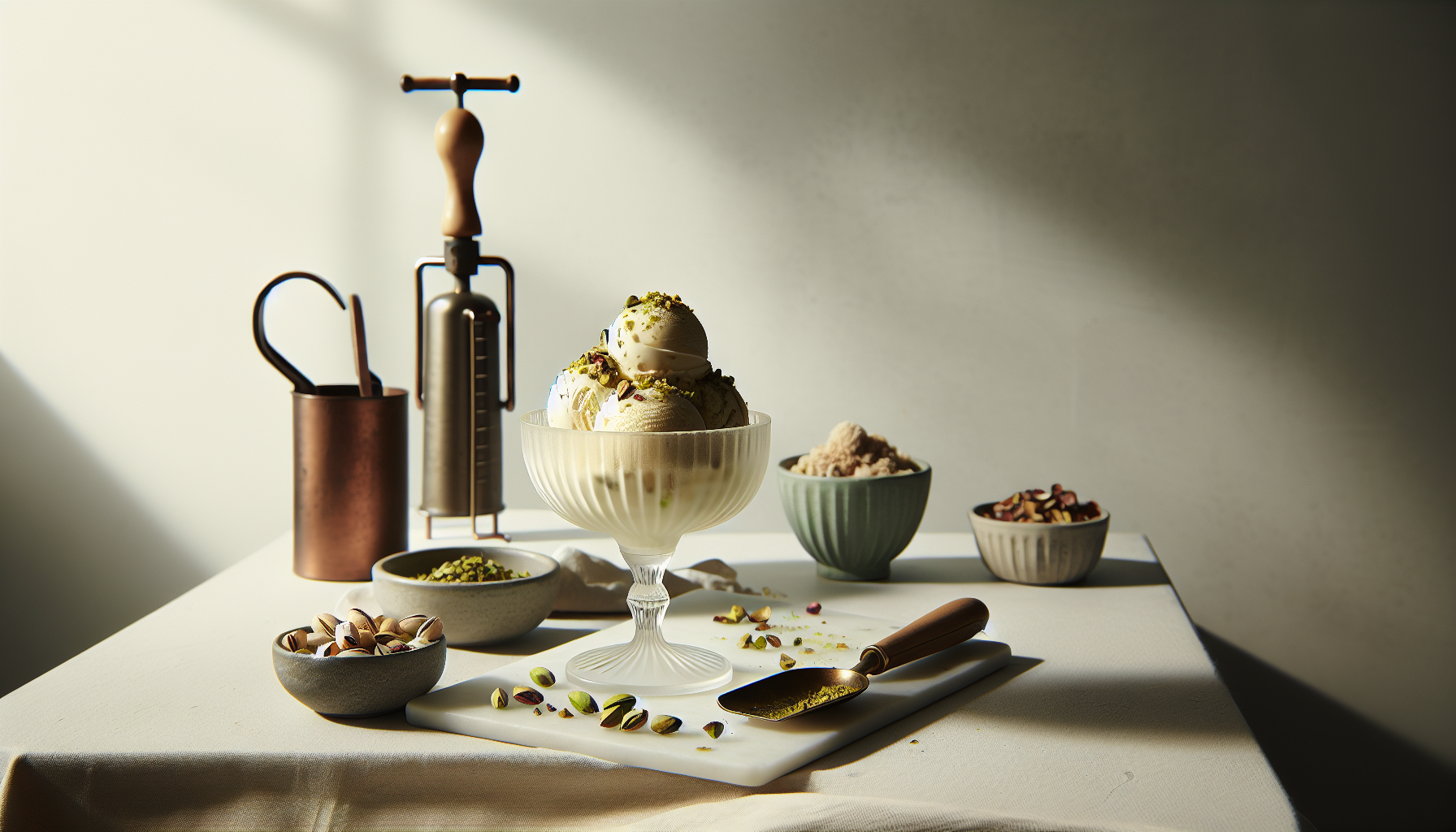 Leia mais sobre o artigo Sorvete de pistache cremoso: receita sem sorveteira